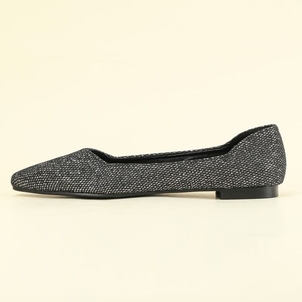 

Glitter Slip On Flats, Black
