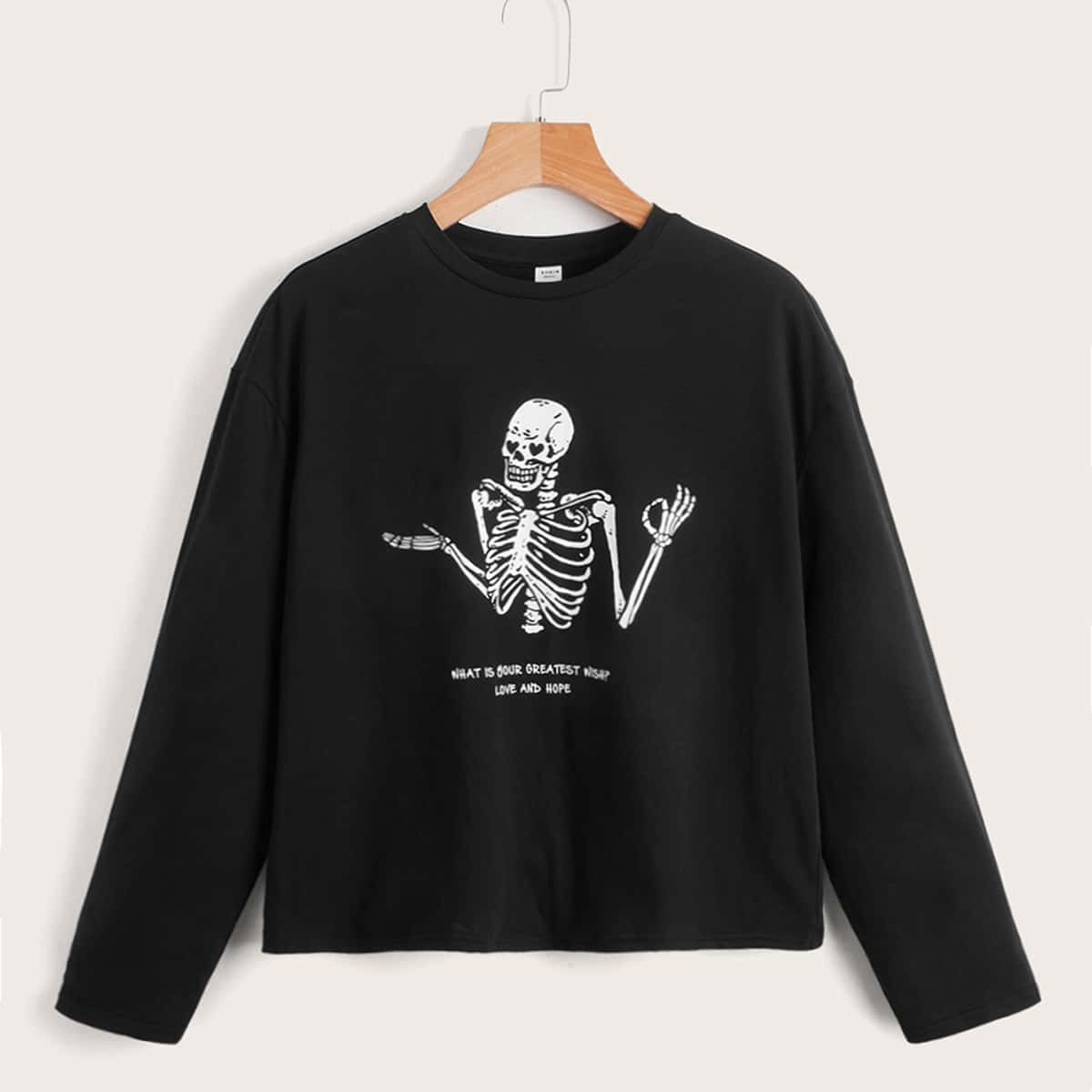 для девочек-подростков Футболка на хэллоуин & с текстовым принтом