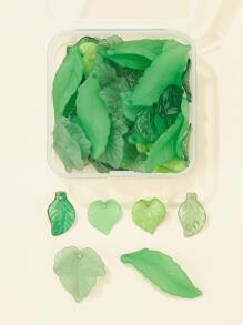 1box 60pcs 6 Styles Transparent & Frosted & Opaque Acrylic Pendants Leaf Leaf DIY Jewelry Accessory