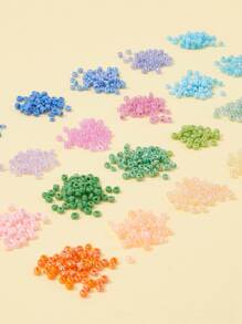 1box DIY Stretch Jewelry Making Kits include Glass Seed Beads Metal Findings Stainless Steel Scissors Elastic Crystal Thread Steel Beading Needles Mixed Color Bead DIY Jewelry Accessory Set - Multicolor - View 4