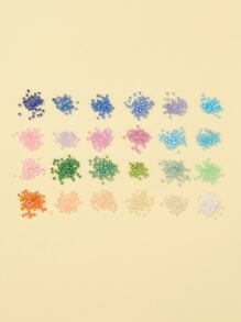 1box DIY Stretch Jewelry Making Kits include Glass Seed Beads Metal Findings Stainless Steel Scissors Elastic Crystal Thread Steel Beading Needles Mixed Color Bead DIY Jewelry Accessory Set - Multicolor - View 6