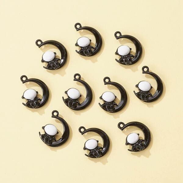 

10pcs Astronaut & Moon Design Pendant, Multicolor