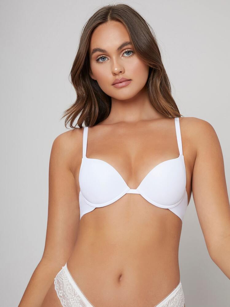 Ocili バストアップブラ ソリッド マイクロファイバー アンダーワイヤー - ホワイト - 見る 1