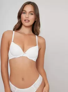 SHAPORA Solid Underwire Push Up Microfiber Bra