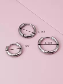 3 bông tai nam bằng thép không gỉ thời trang và phổ biến để làm quà tặng trang sức và cho vẻ ngoài sành điệu - Bạc - Xem 4