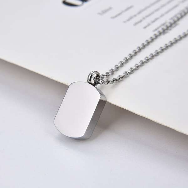 

Men Geometric Charm Necklace, Silver
