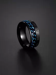 Anillo de decoración de diamantes de imitación para hombre de moda y popular de acero inoxidable para regalo de joyería y para un aspecto elegante - Multicolor - Ver 1