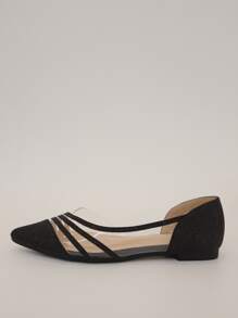 Fall/Winter New Transparent Pointed Toe Casual Slip-On Flat Loafers, Comfortable Women Shoes - Black - View 4