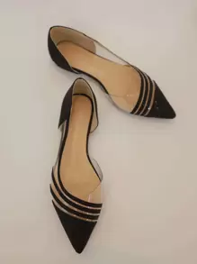 Fall/Winter New Transparent Pointed Toe Casual Slip-On Flat Loafers, Comfortable Women Shoes - Black - View 6