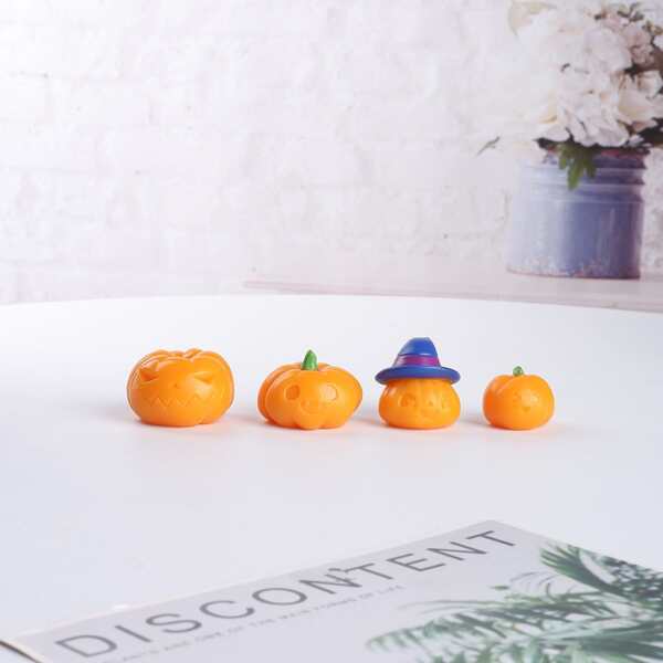 

4pcs Halloween Pumpkin Shaped Art Decoration, Multicolor