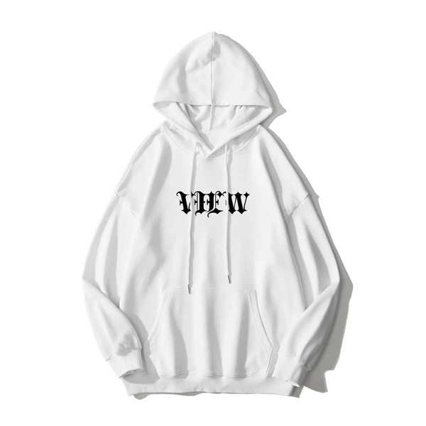 

Men Letter Print Drawstring Detail Sweatshirt, White