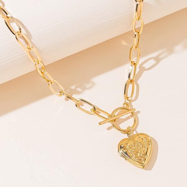 

Open Locket Heart Charm Necklace, Gold