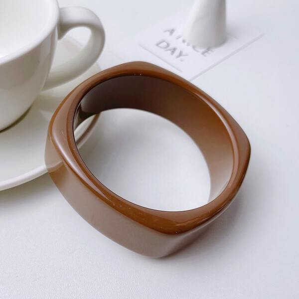 

Solid Geometric Bracelet, Coffee brown