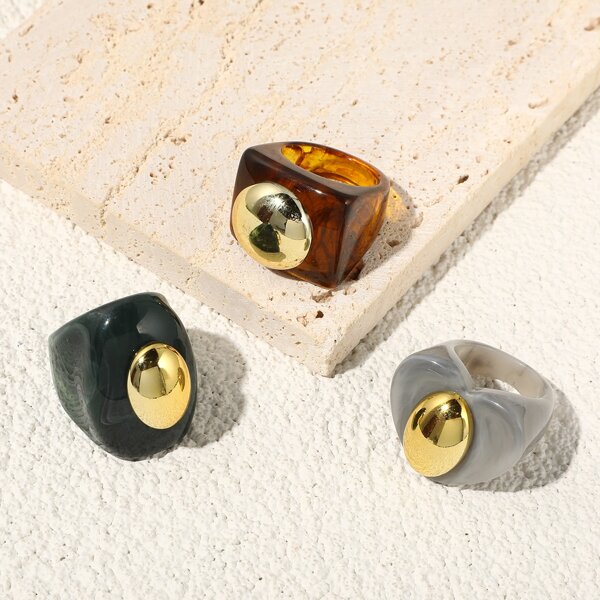 

3шт Кольцо в форме сердечка, Многоцветный