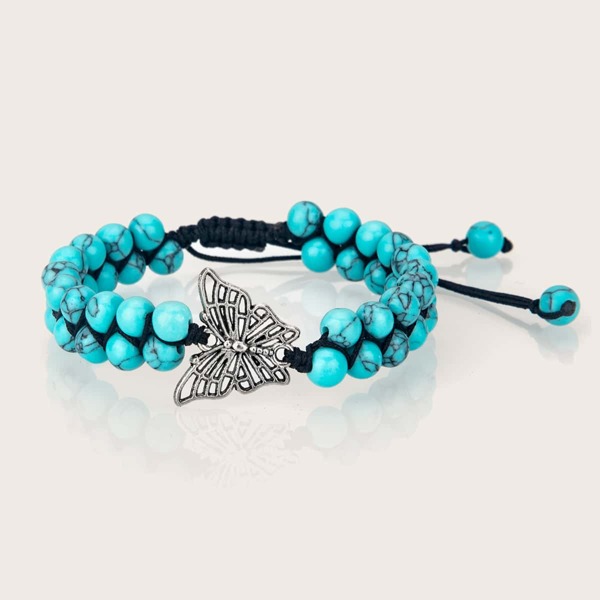 

Butterfly Decor Braided Bracelet, Multicolor