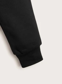 INAWLY Hoodie Chất rắn Dây rút Mùa vụ Lót nhiệt - màu đen - Xem 4