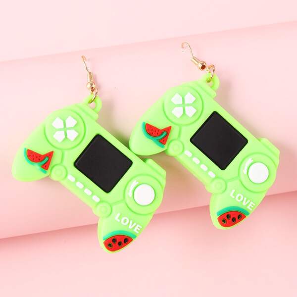 

Cartoon Structured Earrings, Green