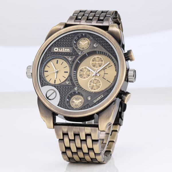 

Men Triple Dial Round Pointer Quartz Watch