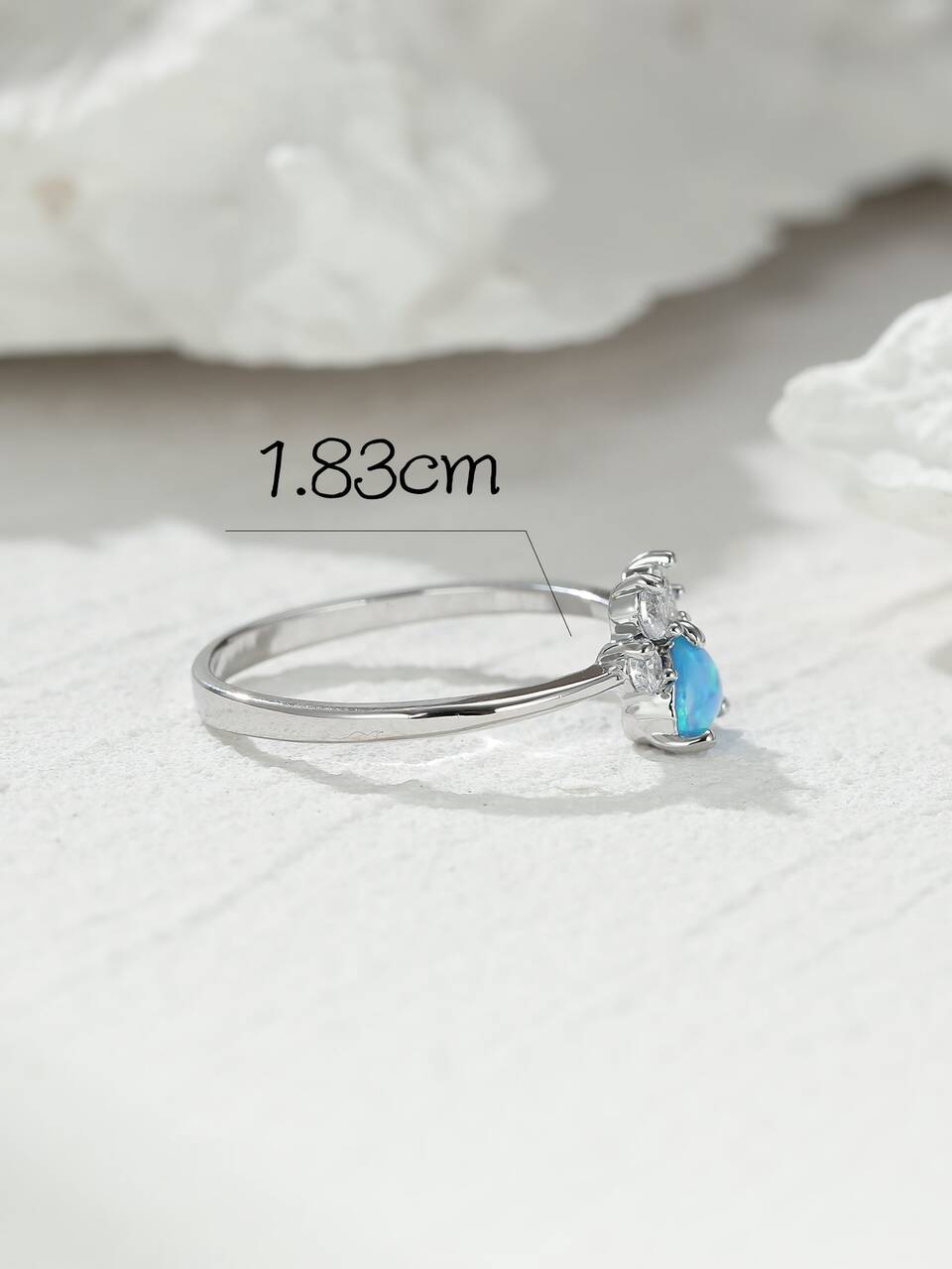 1pc Simple And Stylish Animal Paw Print Opal Ring, Lovely Cat Paw Print Ring