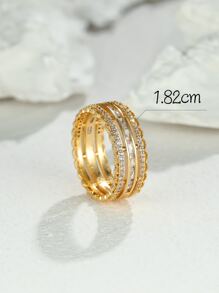 1pc Vintage Lace Floral Edge Ring - Yellow Gold - View 3