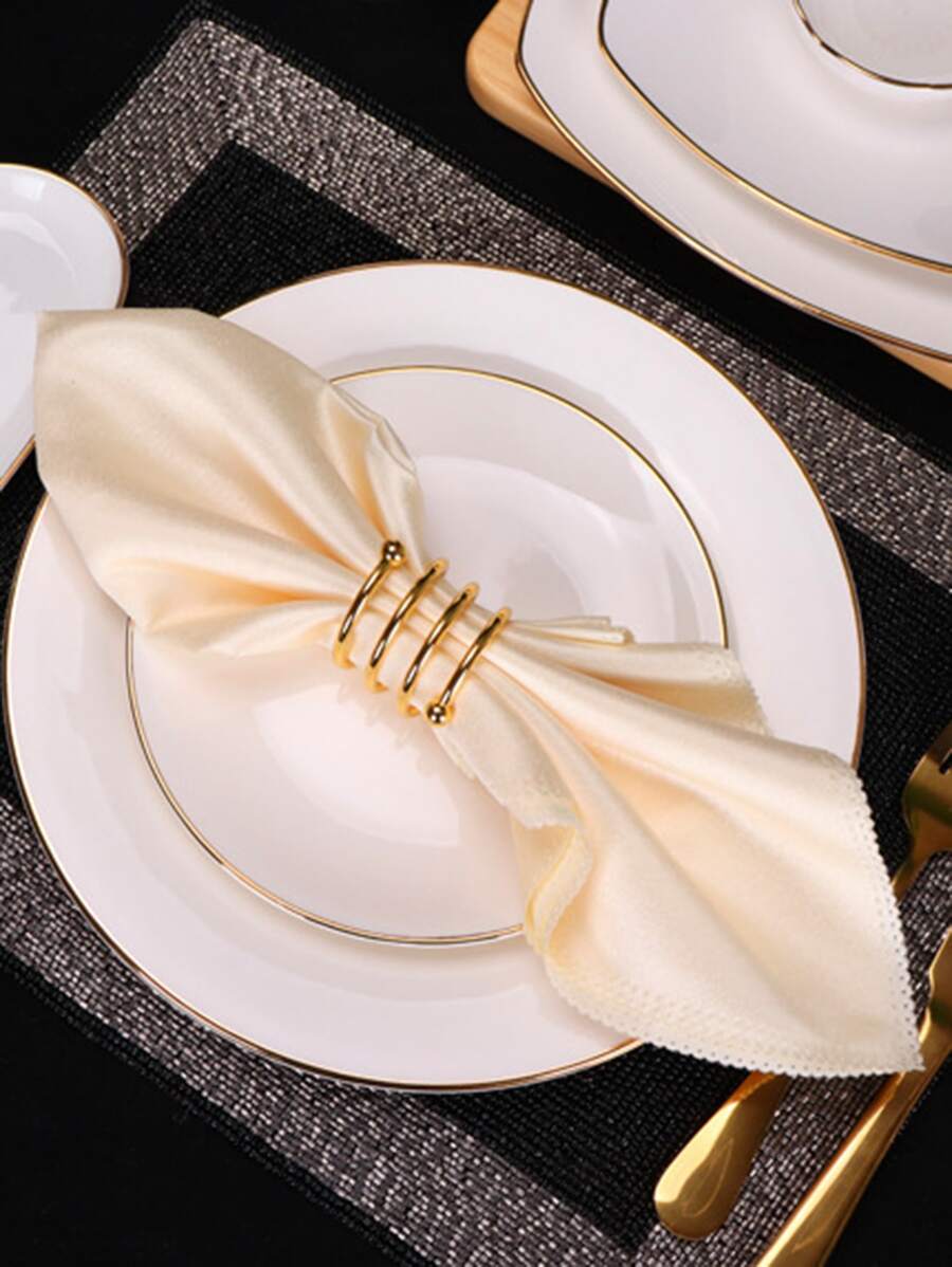 6 chiếc khăn ăn vải satin trơn - Rượu sâm banh - Xem 1