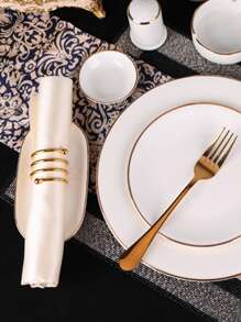 6 chiếc khăn ăn vải satin trơn - Rượu sâm banh - Xem 3