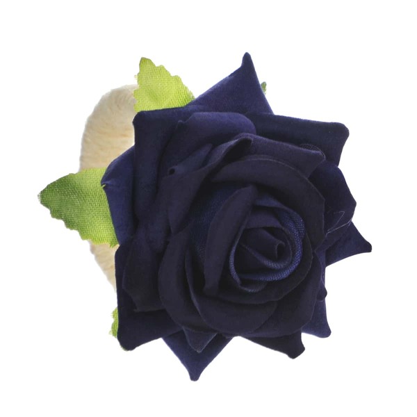 

4pcs Artificial Flower Napkin Ring, Navy blue
