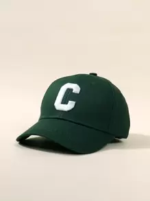 兒童字母圖案棒球帽 - 墨綠色 - 查看 2