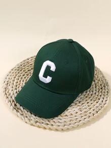 兒童字母圖案棒球帽 - 墨綠色 - 查看 3