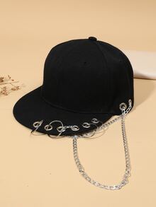 Gorra de béisbol con diseño de cadena - Negro - Ver 2