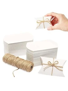 10pcs Biscuit Packing Box, White Paper Candy Box For Party - White - View 4