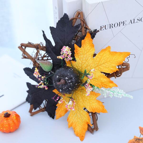 

1pc Thanksgiving Day Pumpkin & Leaf Decoration, Multicolor