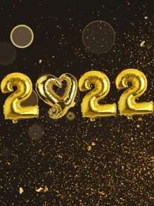 4入組2022異形氣球 - 金色 - 查看 1