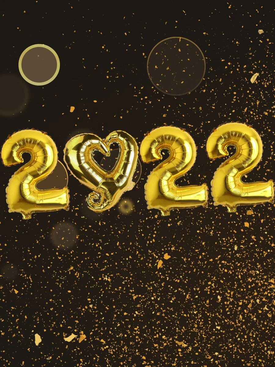 4入組2022異形氣球 - 金色 - 查看 1