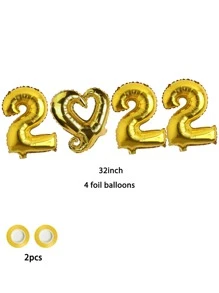 4入組2022異形氣球 - 金色 - 查看 3