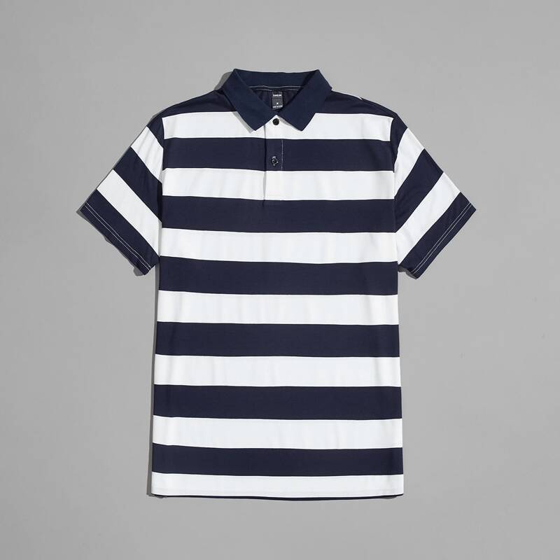 

Guys Striped Polo Shirt, Blue and white