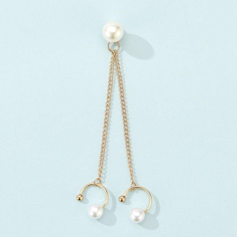 

1pc Faux Pearl Decor Earring, Multicolor