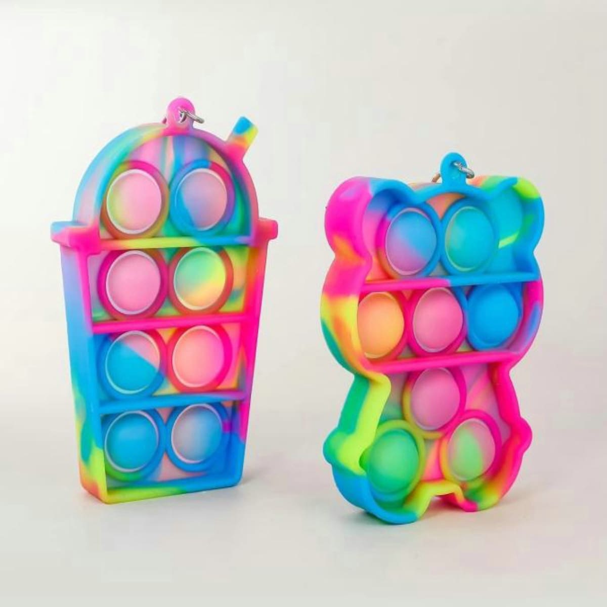 

2pcs Bear & Cup Shaped Push Pop Bubble, Multicolor
