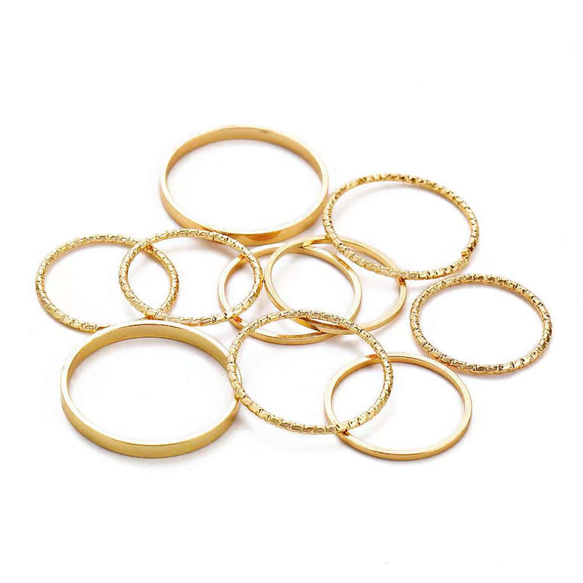 

10pcs Minimalist Ring, Gold