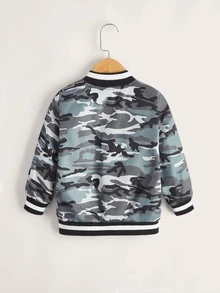 SHEIN Toddler Boy Jackets Dây kéo Ngụy trang Giải trí - Nhiều màu - Xem 2