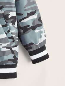 SHEIN Toddler Boy Jackets Dây kéo Ngụy trang Giải trí - Nhiều màu - Xem 3