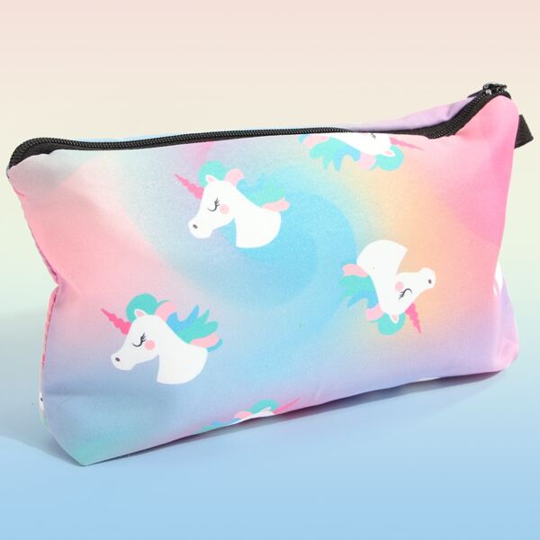 

Unicorn Pattern Makeup Bag, Pink
