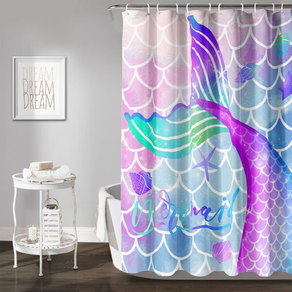 

Mermaid Tail Print Shower Curtain, Multicolor