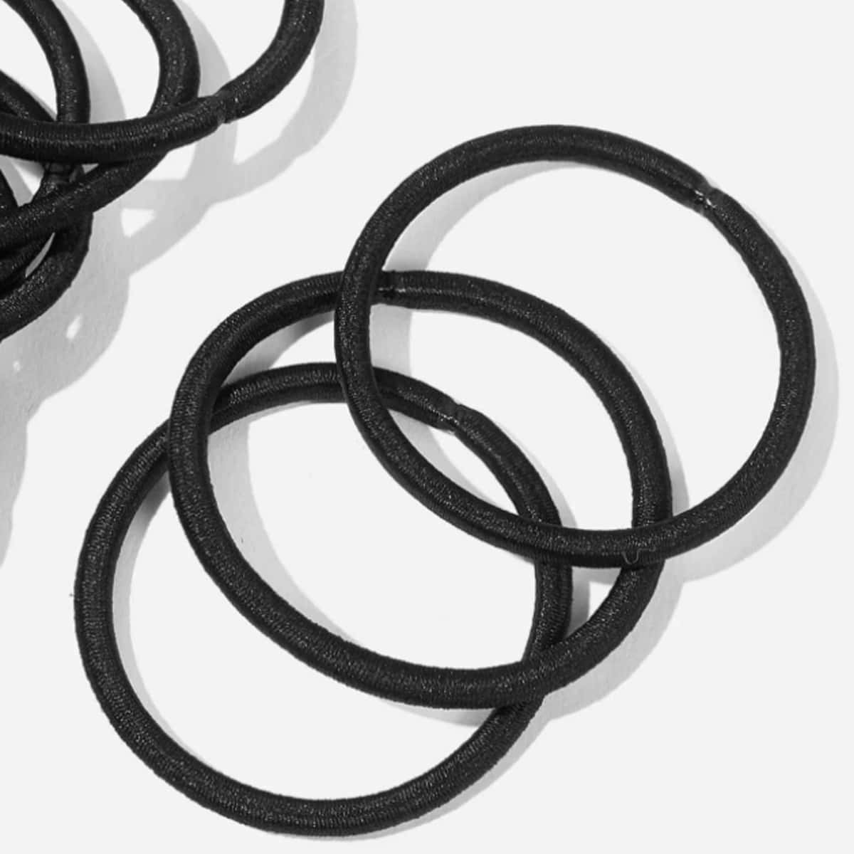 

100pcs Solid Hair Tie, Black