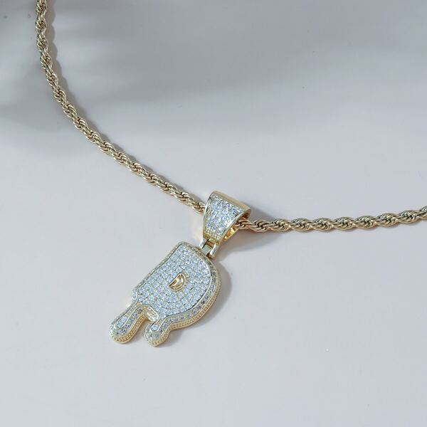 

Men Rhinestone Decor Pendant Necklace, Gold