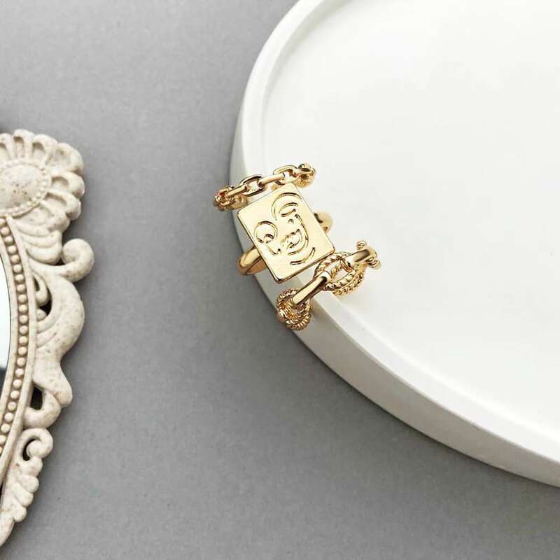 

3pcs Geo Decor Ring, Gold