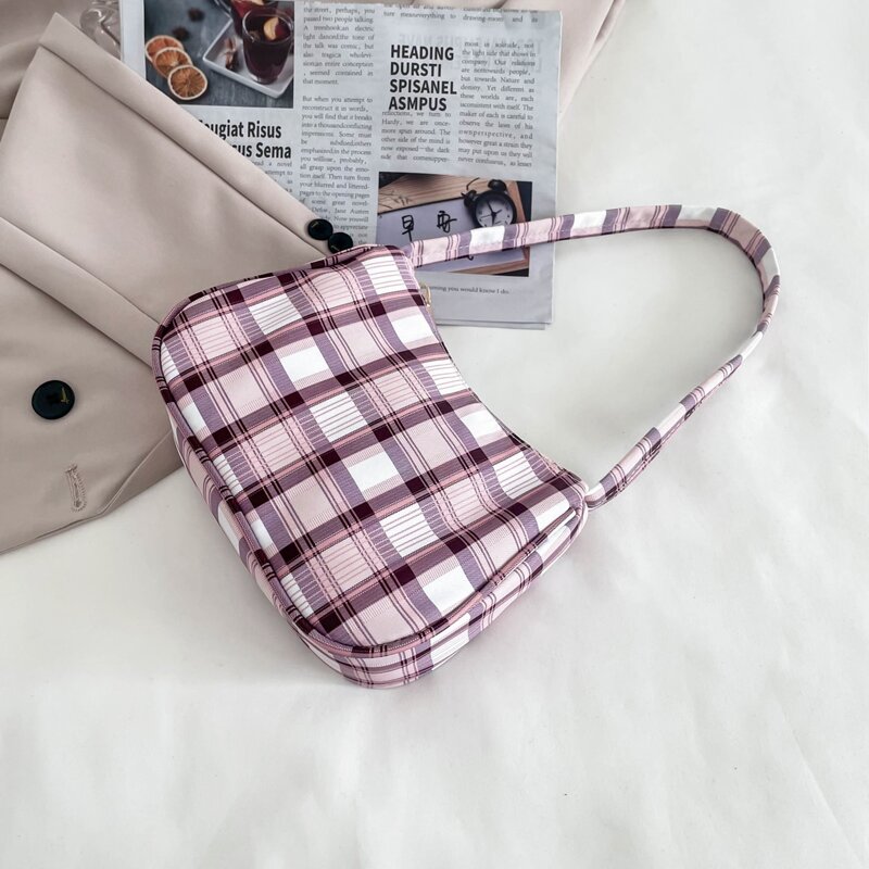 

Plaid Shoulder Bag, Multicolor