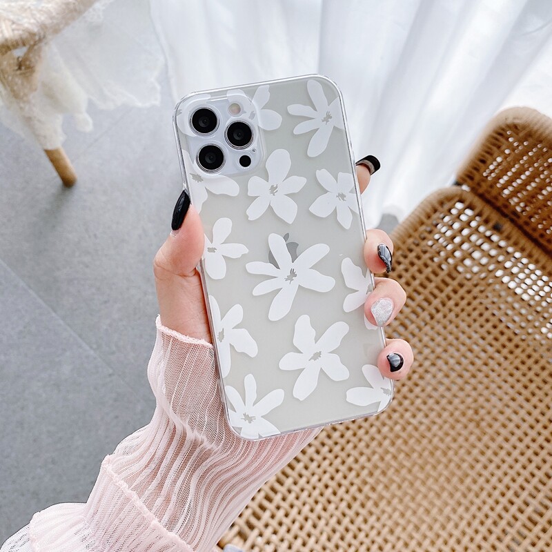 

Flower Pattern Phone Case, White
