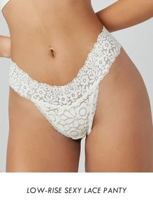 LUVLETTE Đồ lót ren thấp tầng - trắng - Xem 6