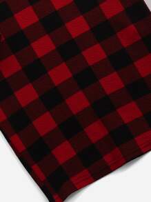 SHEIN 女孩格紋圖案圓領連衣裙 - 彩色 - 查看 4